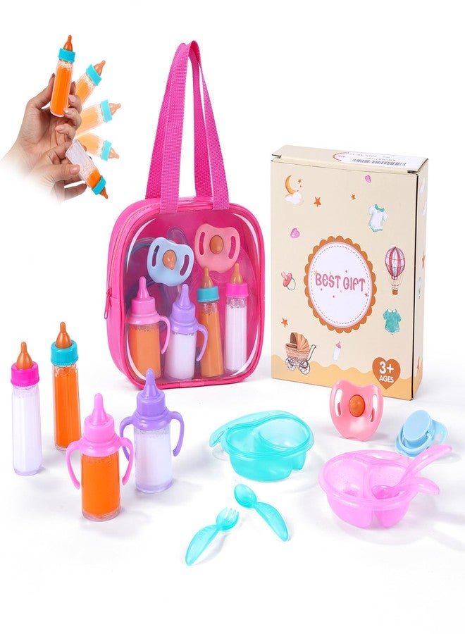 BABESIDE 13 Pcs Baby Doll Accessories Set, Magic Baby Doll Bottles and Accessories Toy Babys Bottles with Disappearing Milk, Babydoll Accessories for Girls Pretend Play Toy - Image 1